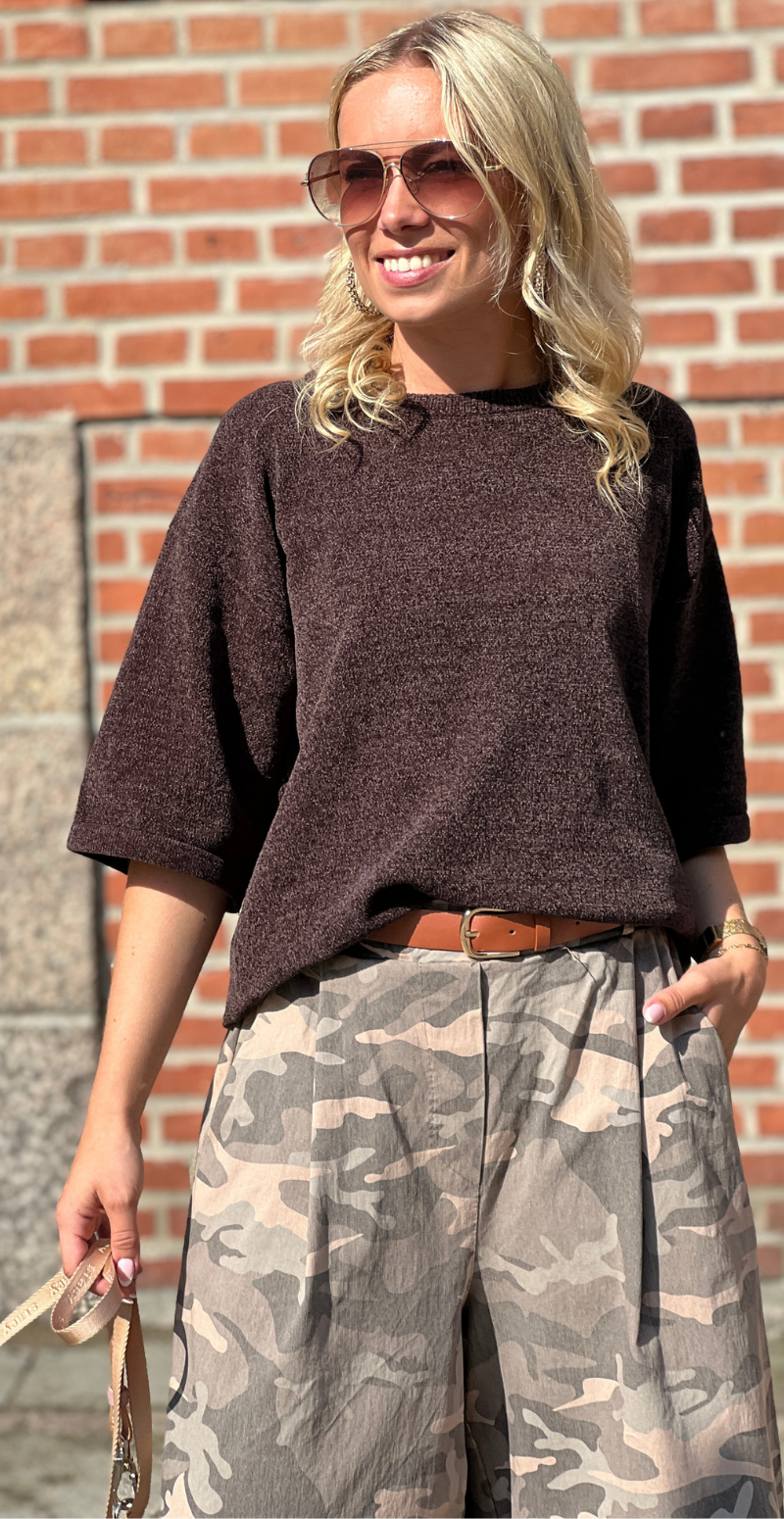Tempo pullover i chenille med 3/4 ærmer mole Freequent