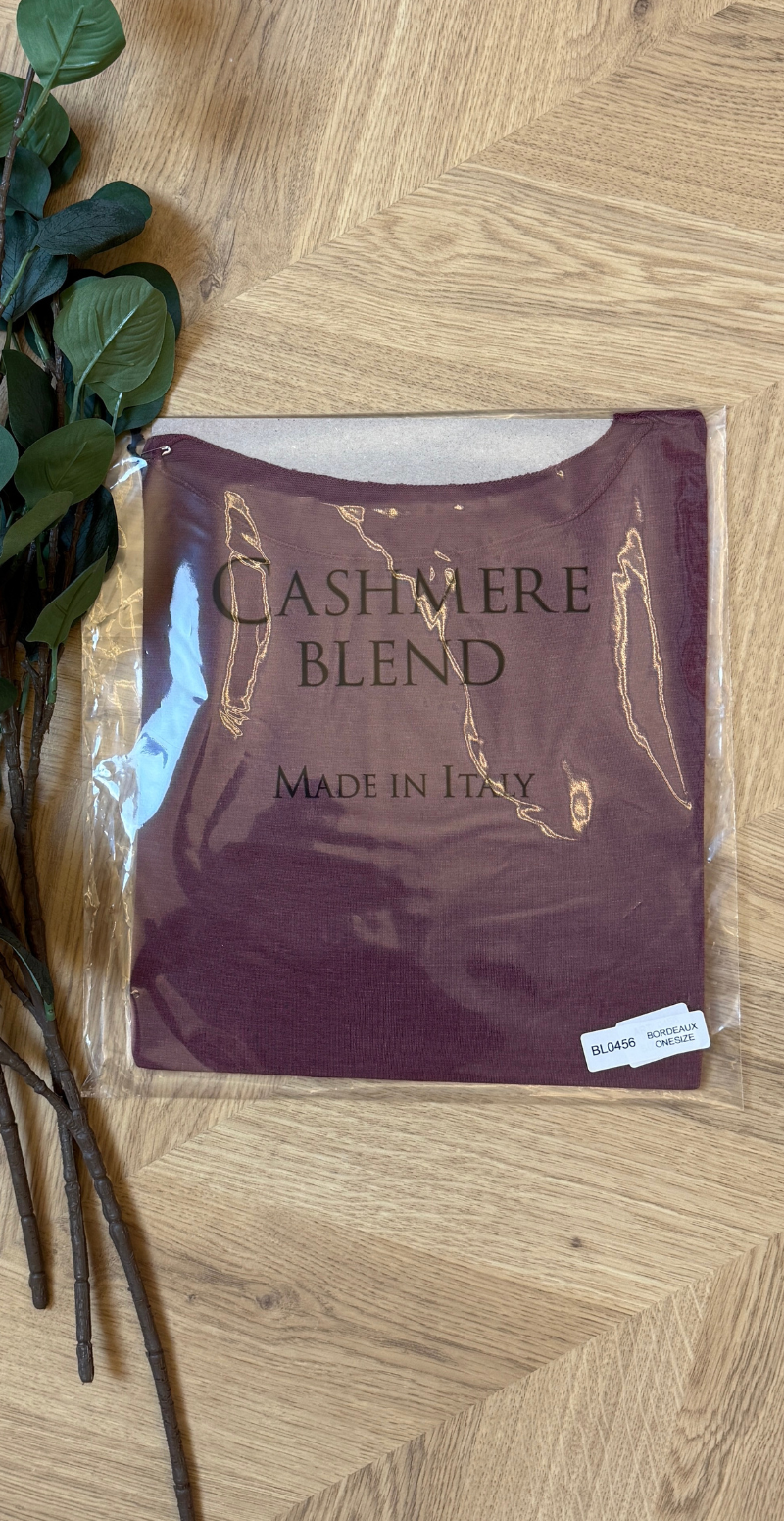 Vilja langærmet basisbluse i kashmir bordeaux LikeLondon