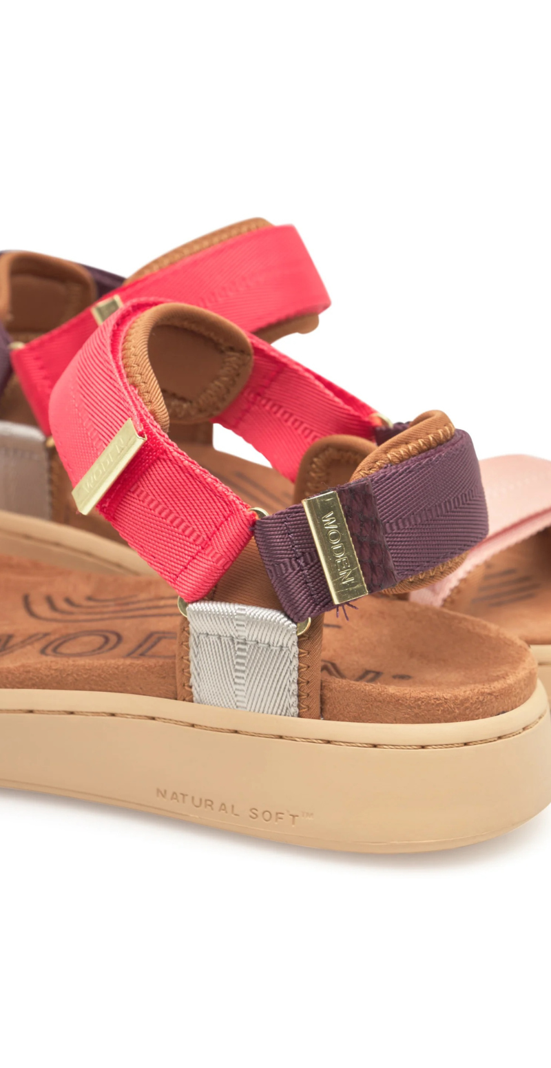 Sandal med velcro flame multi Woden