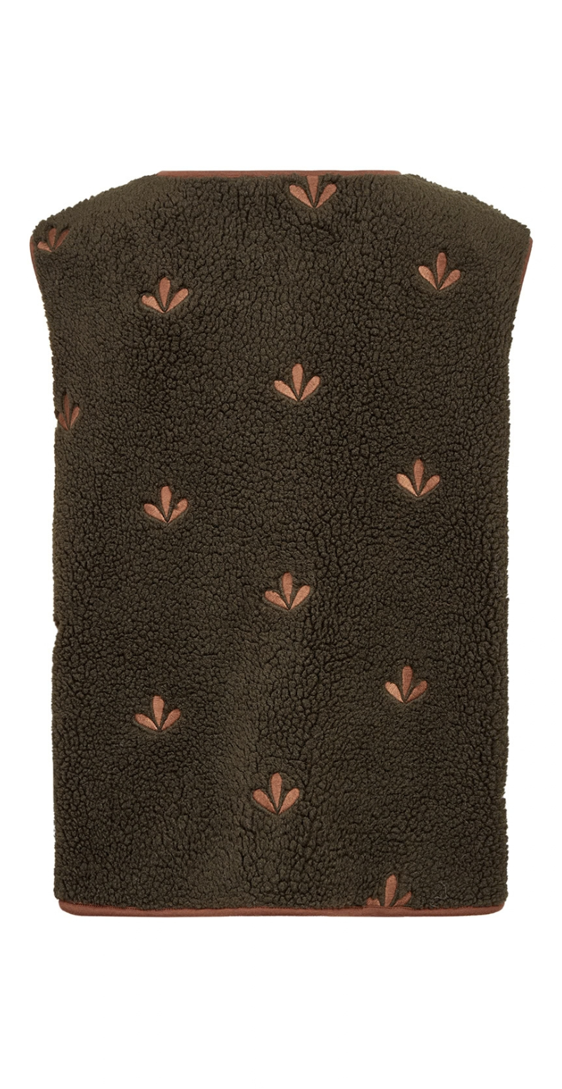 Zita teddy vest med blade army LikeLondon