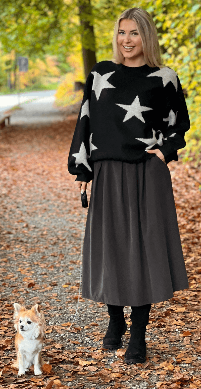 Minya strik med stjerner sort