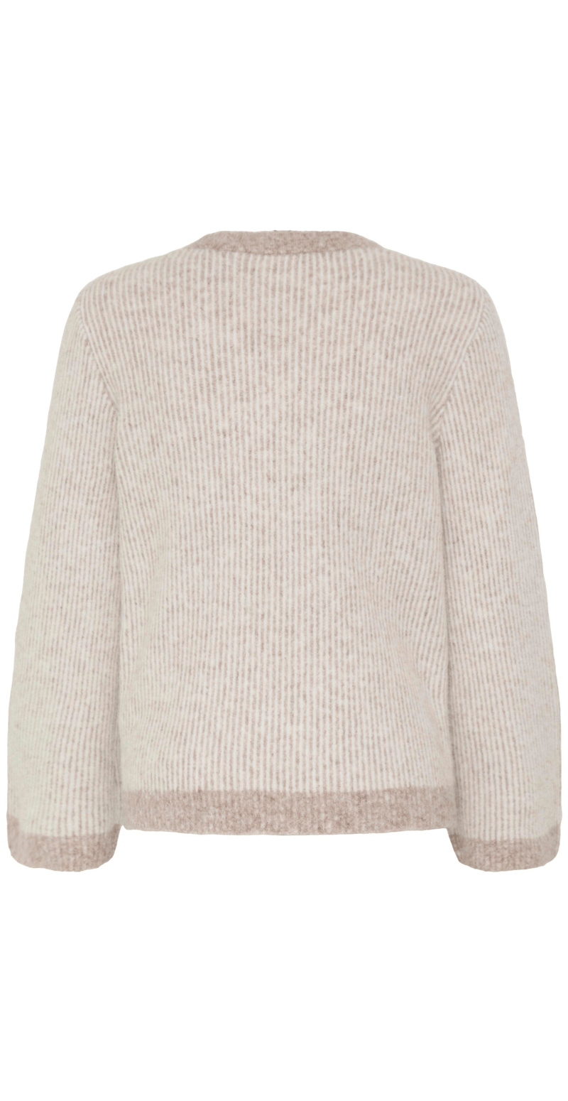 Minna jumper med striber walnut mix