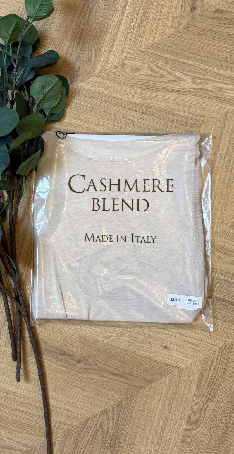 Vilja langærmet basisbluse i kashmir beige LikeLondon