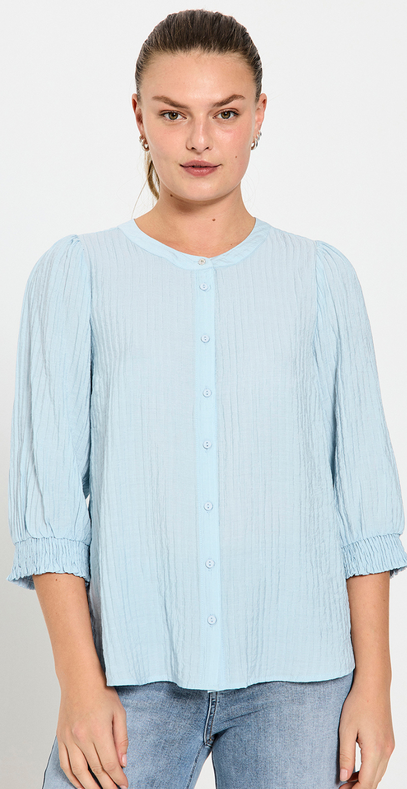 Aby bluse med struktur chambray blue