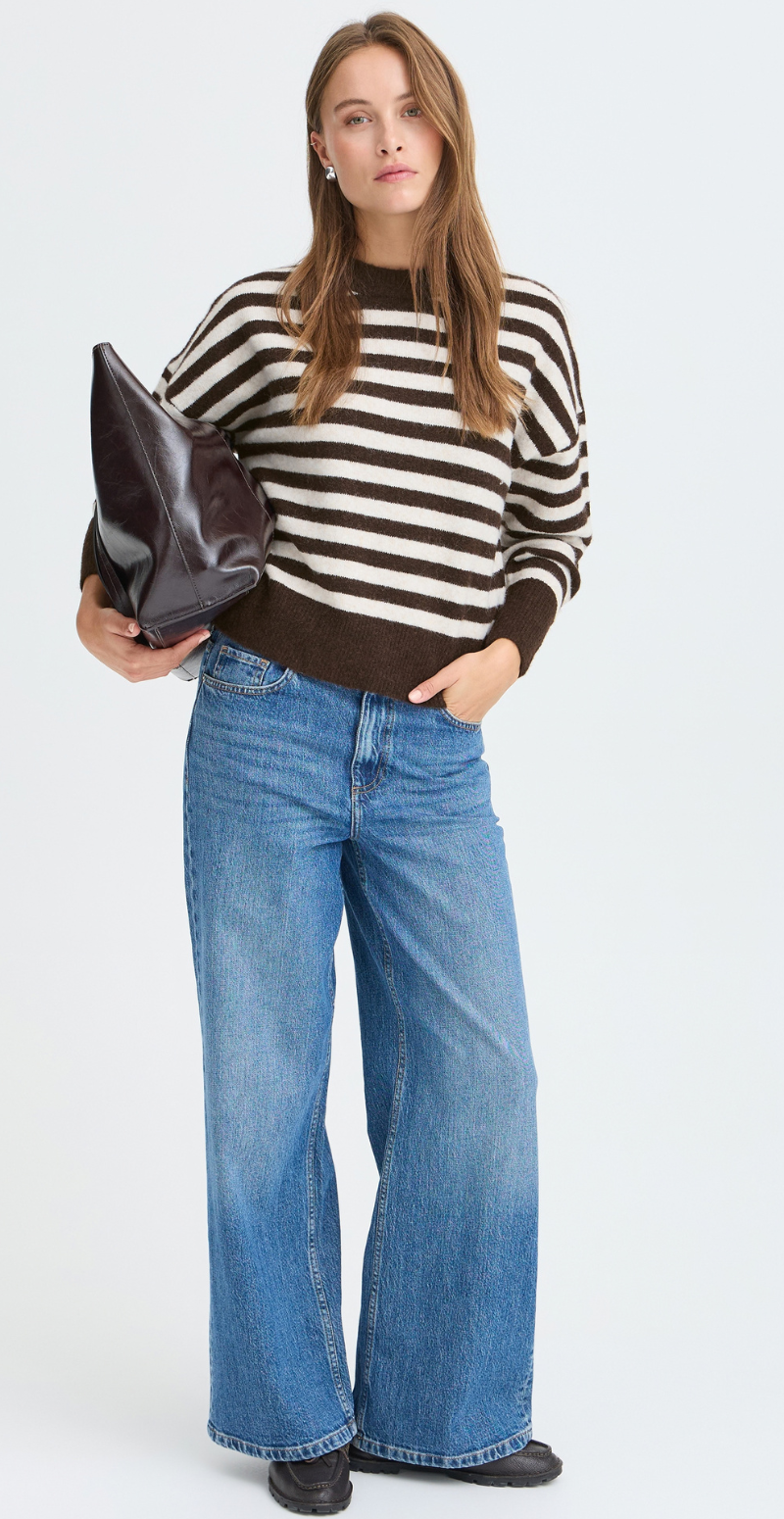 Omea strikbluse java/birch stripe B.young