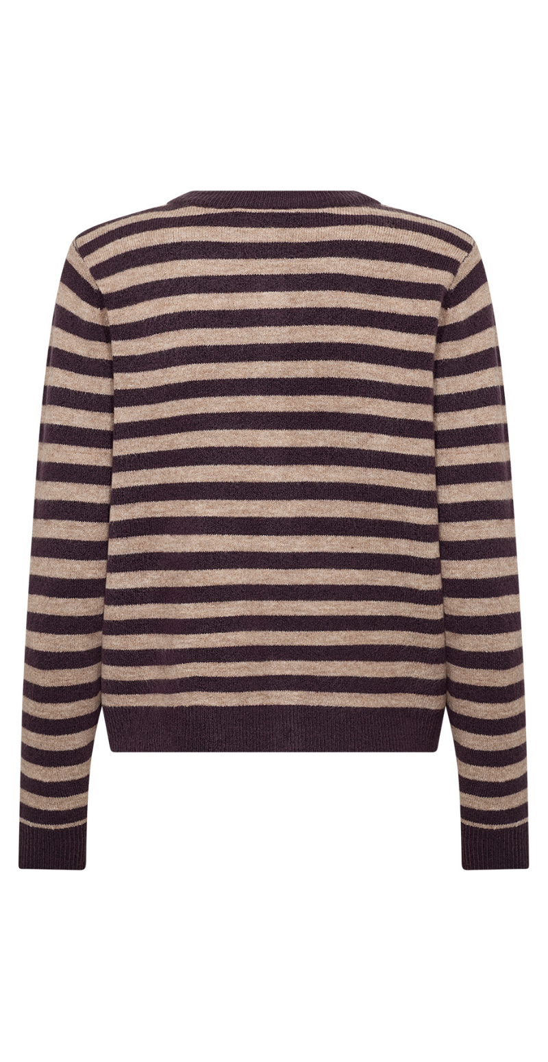 Orlean cardigan med striber lilla Soyaconcept