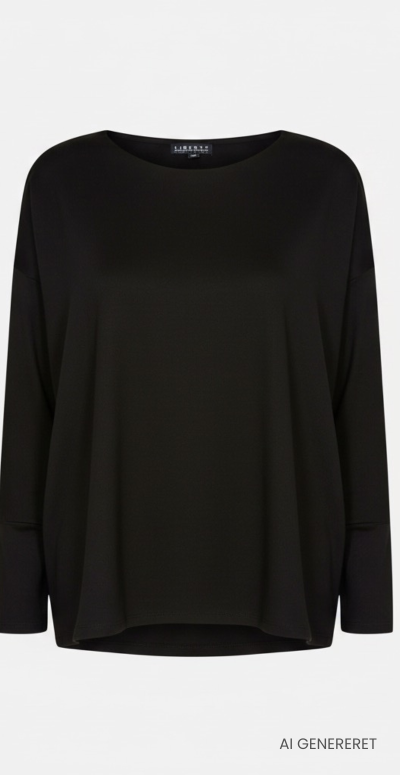 Alma bluse sort med lange ærmer