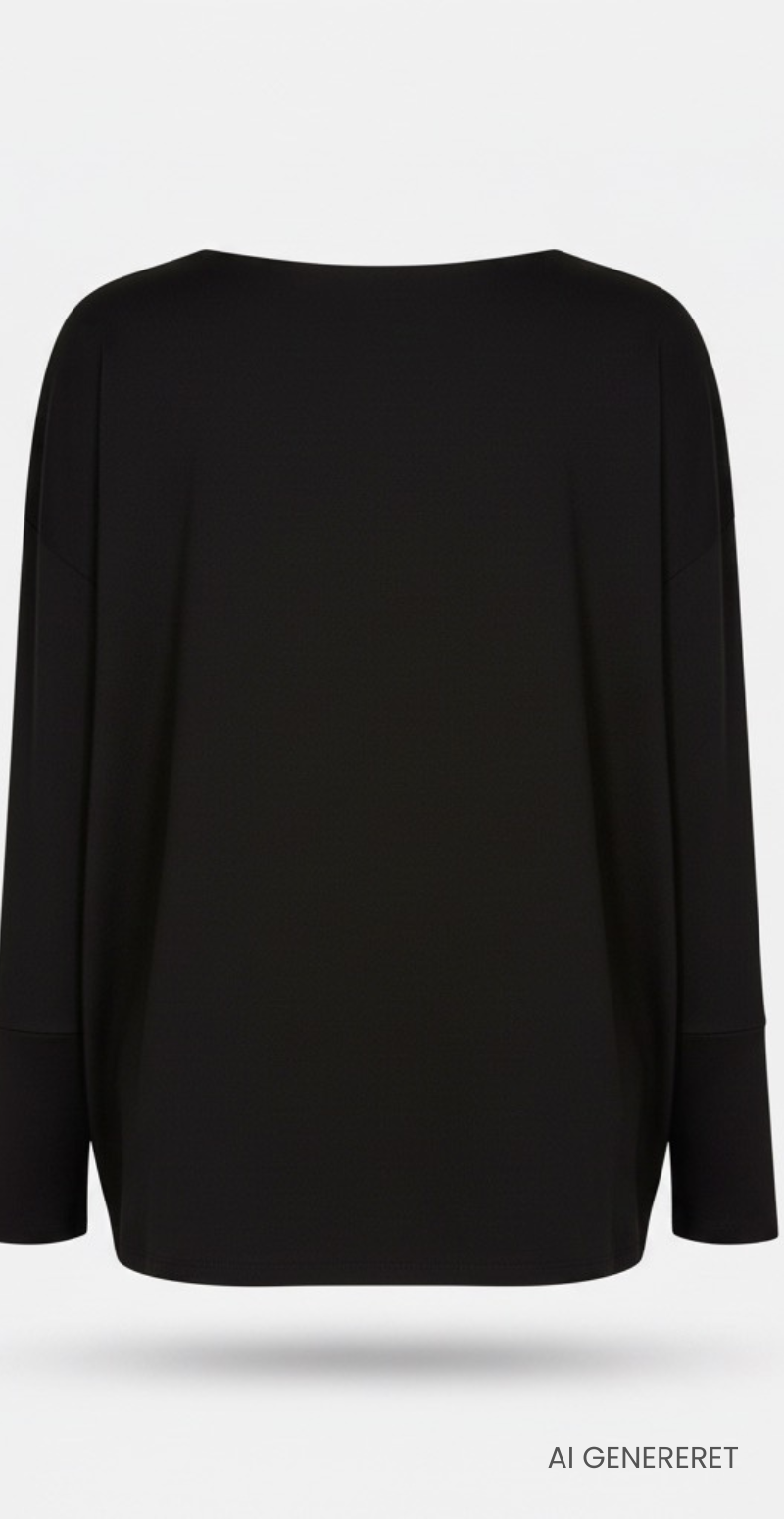 Alma bluse sort med lange ærmer