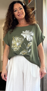 Silvia bluse med blomster army LikeLondon
