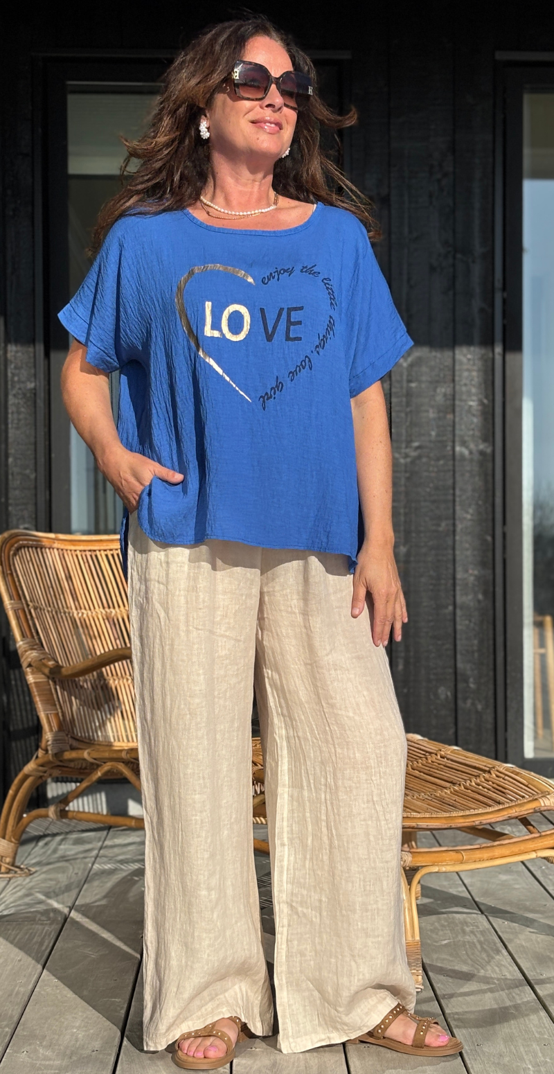 royalblue vanja bluse med hjerte print foran likelondon