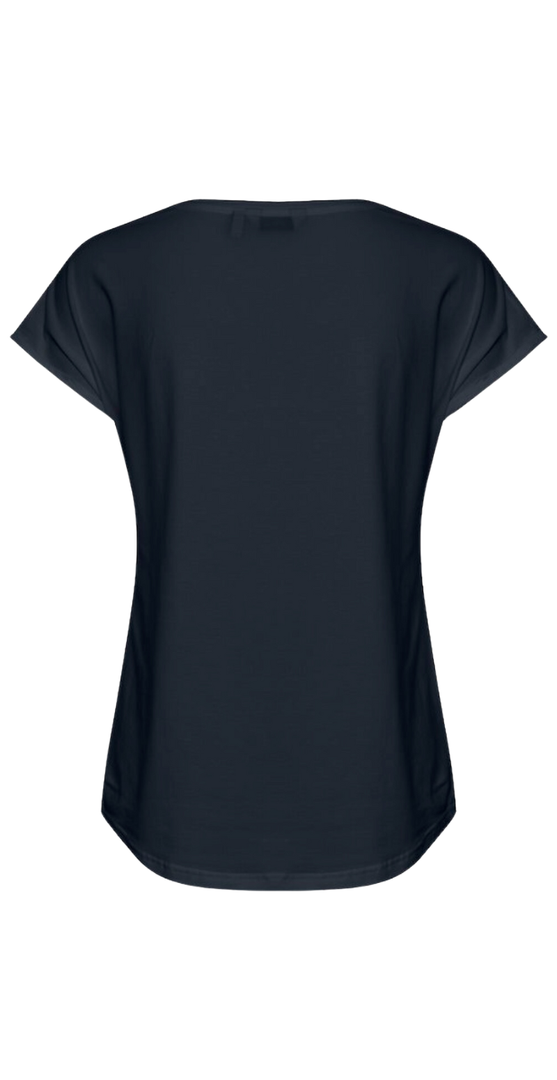 Pamila ensfarvet t-shirt navy