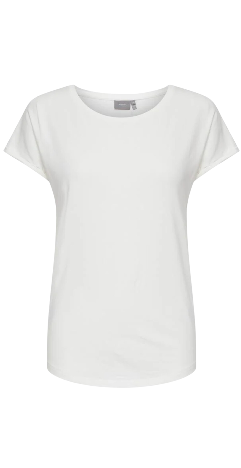 Pamila ensfarvet t-shirt offwhite