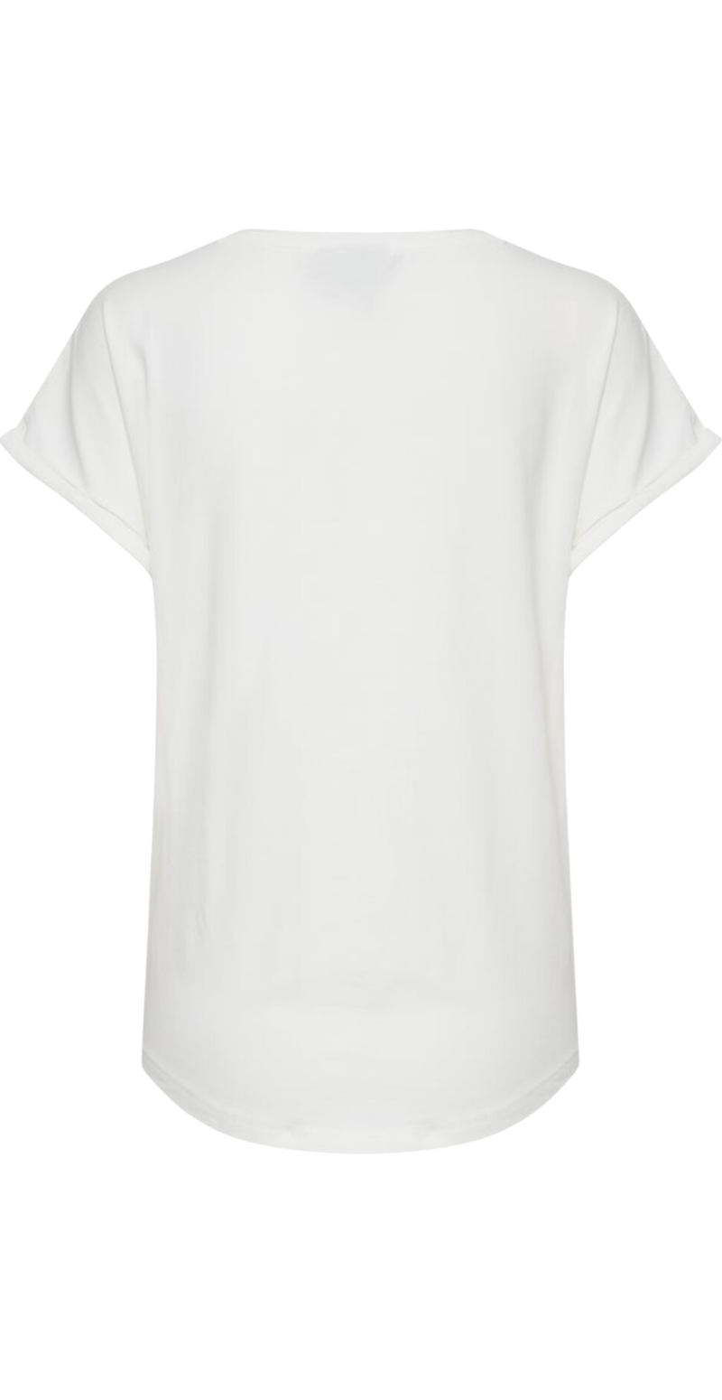 Pamila ensfarvet t-shirt offwhite