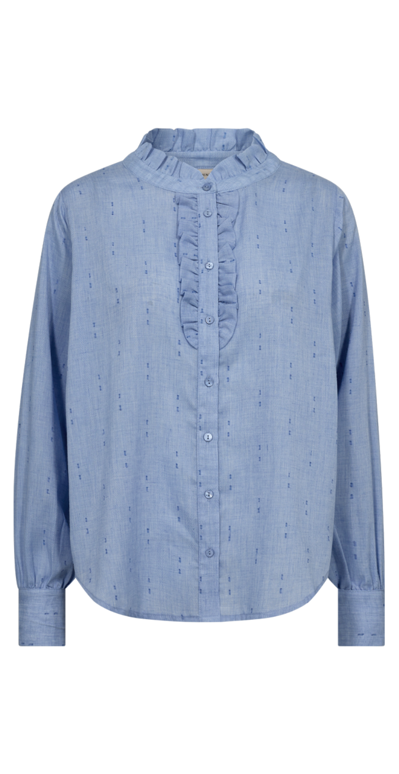 Raya skjortebluse Wedgewood Melange