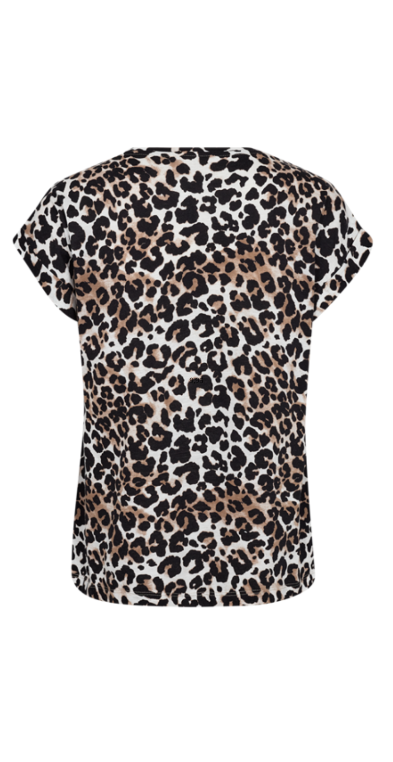 Viva T-shirt med leopard taupe/black
