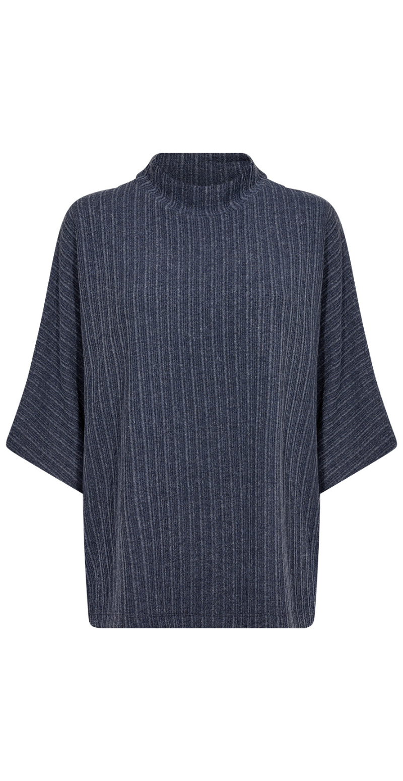 Ghita bluse med høj hals navy