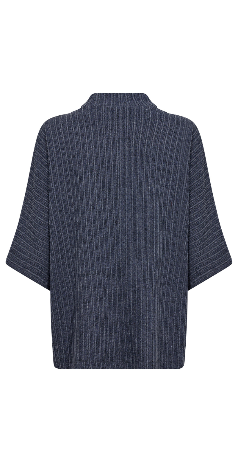 Ghita bluse med høj hals navy