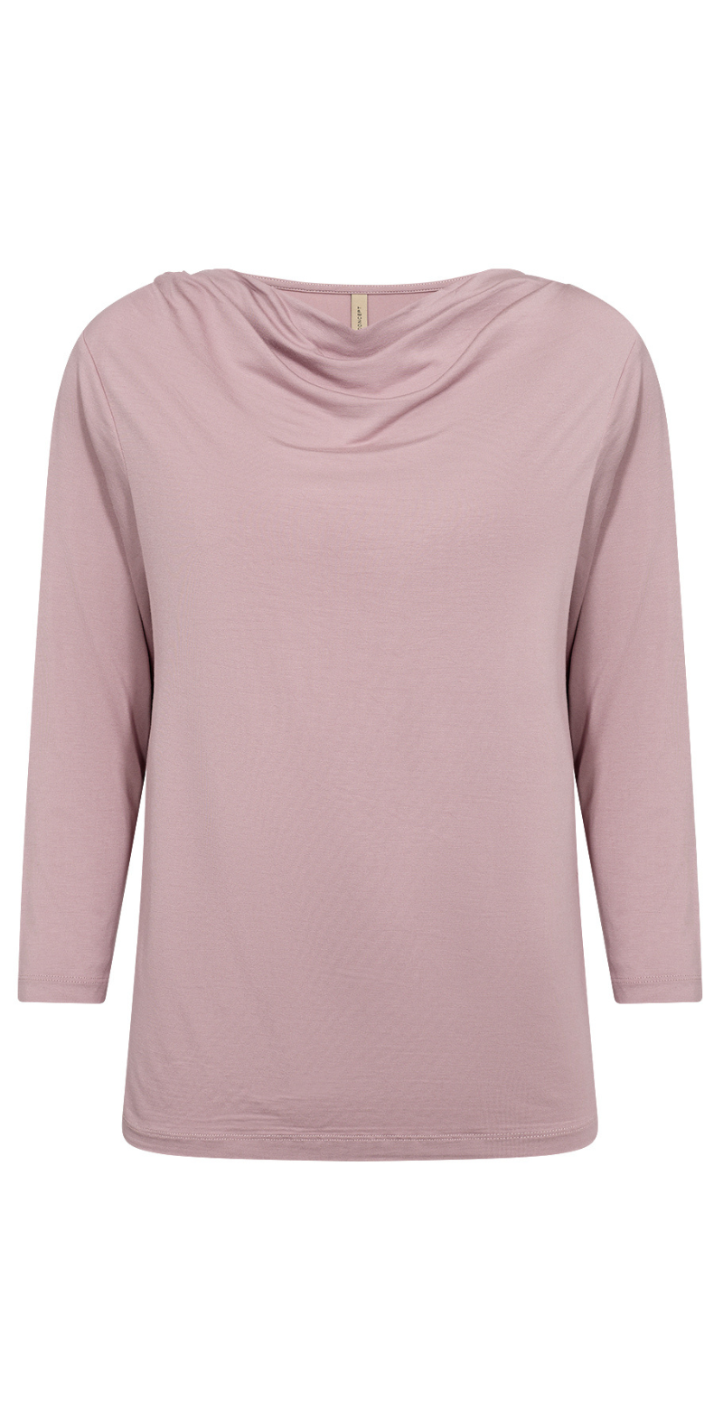 Hallie bluse med drapering foran gammelrosa