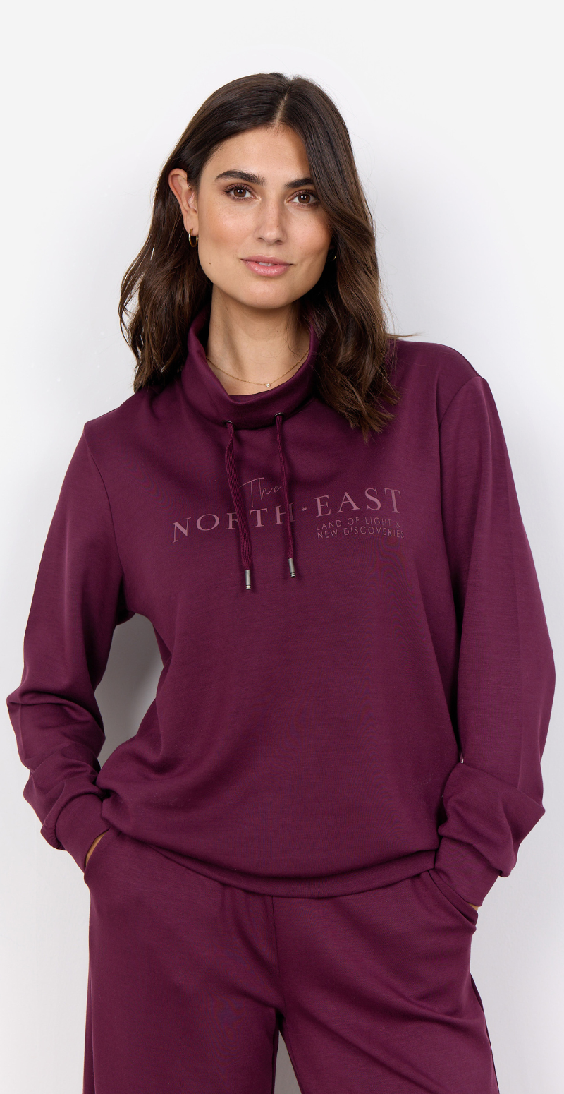 Isabella sweatshirt i modal kvalitet berry