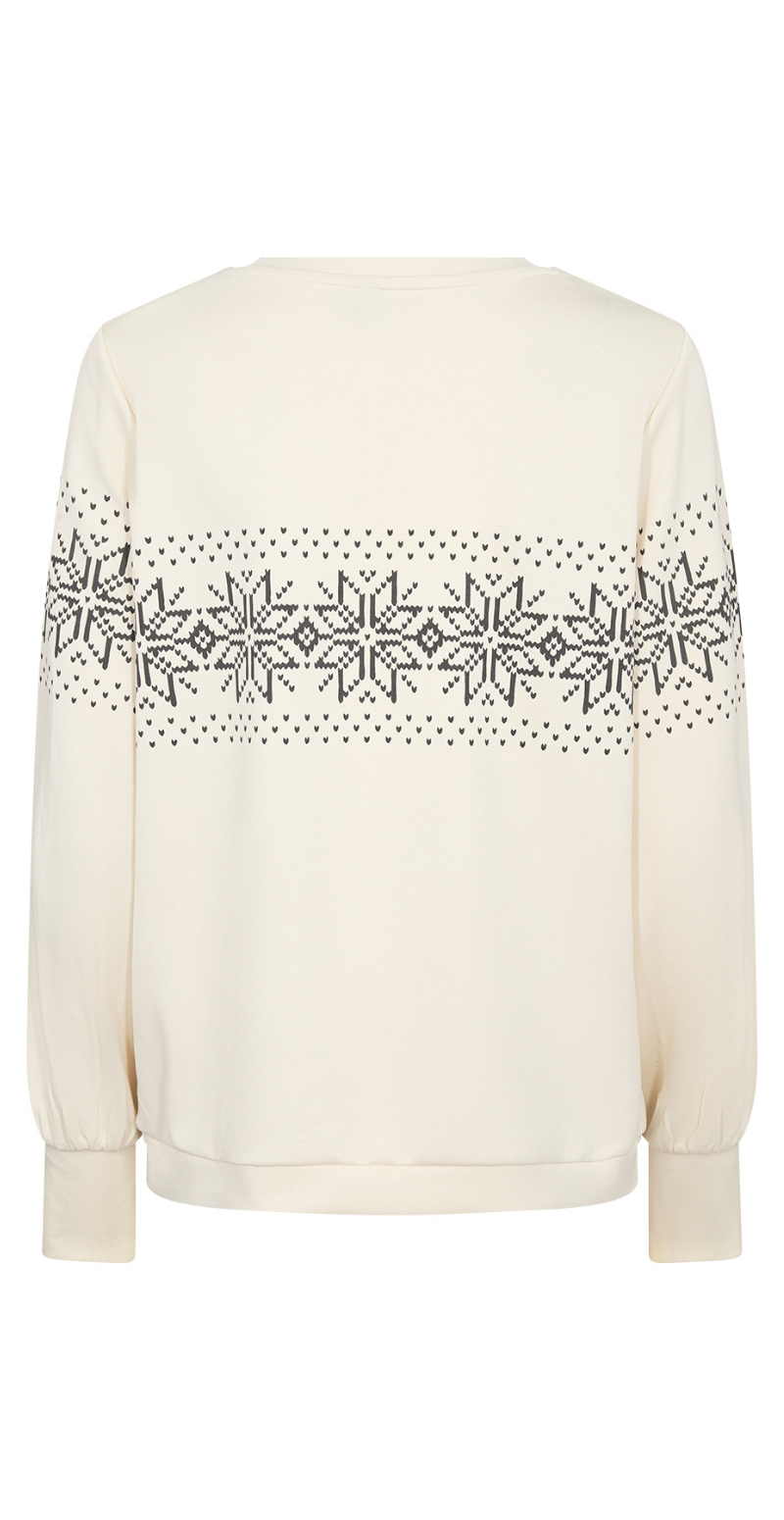 Helle sweatshirt med vintermønster offwhite