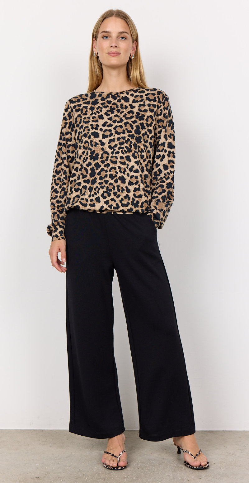 Fiona bluse i leopardprint