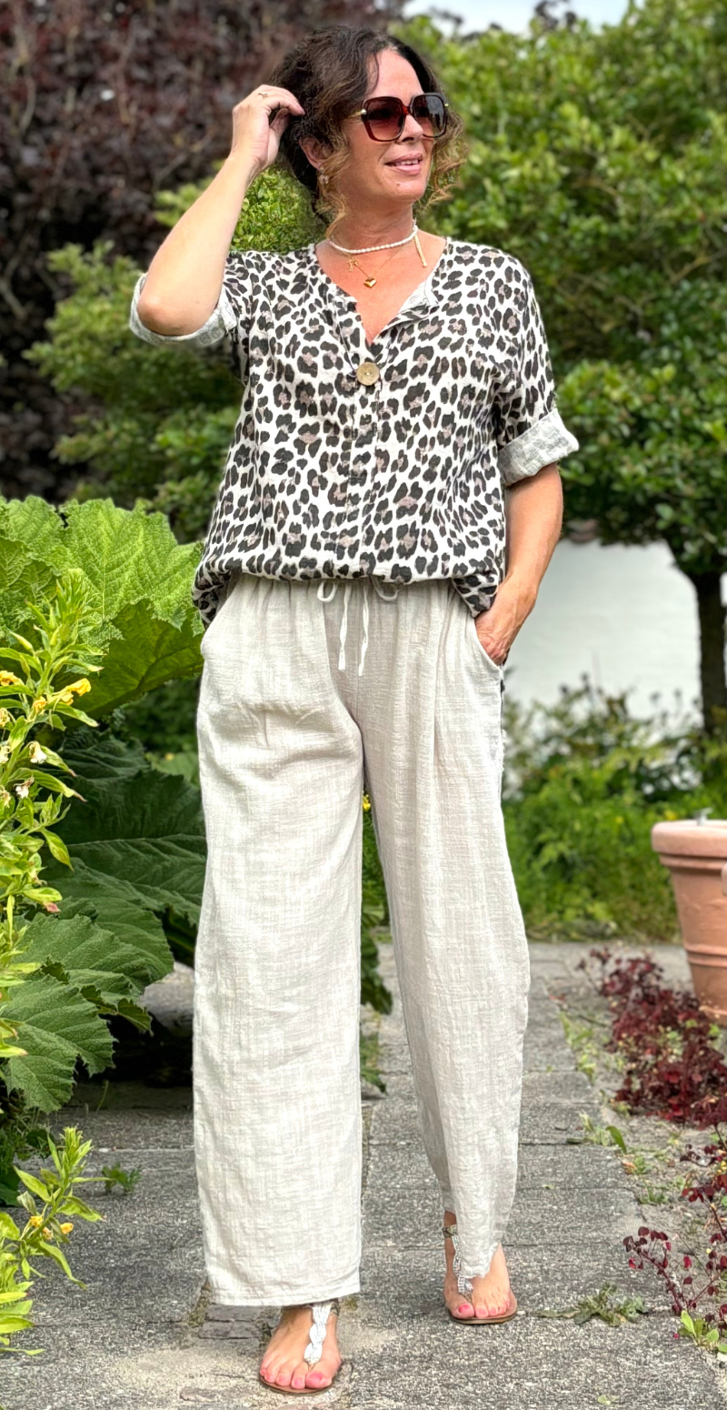 Elise ensfarvet buks beige