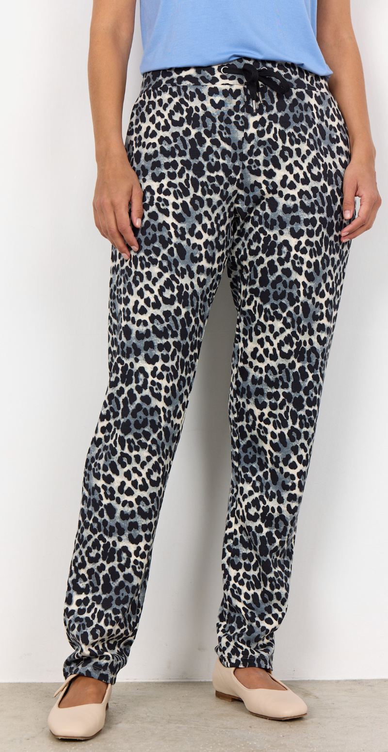 Bree bukser med leopardprint sort