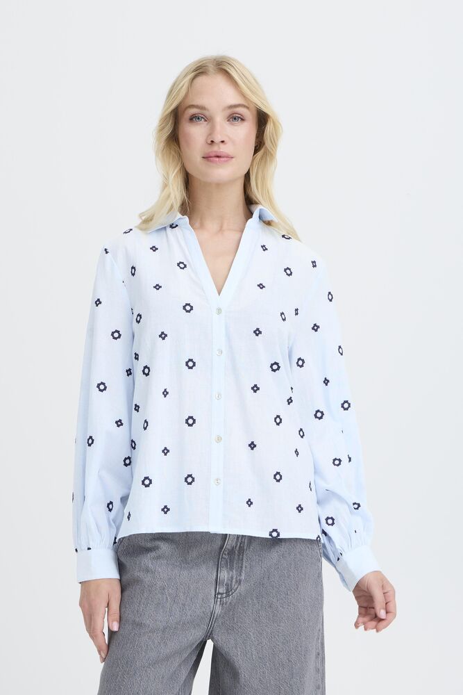 Fabienne bluse med cirkler della robbla blue b.young