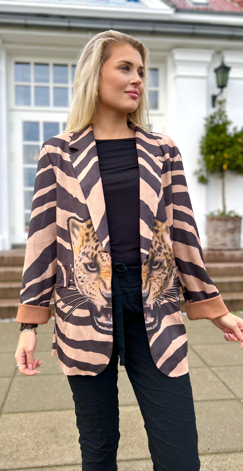 Madison blazer med zebra- og leoprint LikeLondon