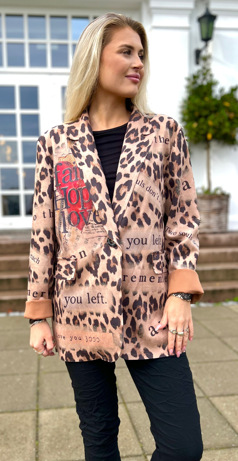 Madison blazer med zebra- og leoprint LikeLondon