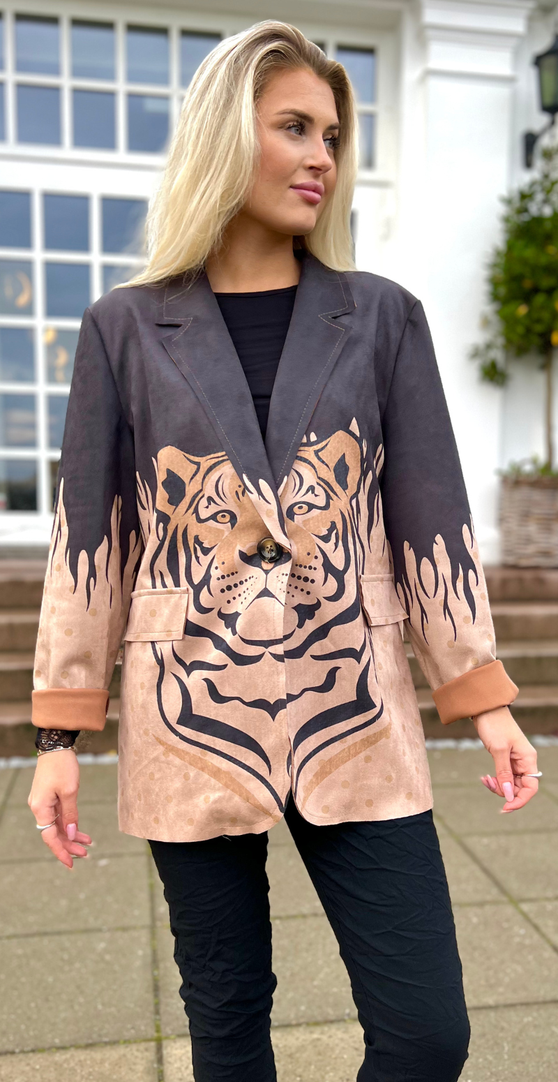 Madison blazer med prikker og tigerprint LikeLondon