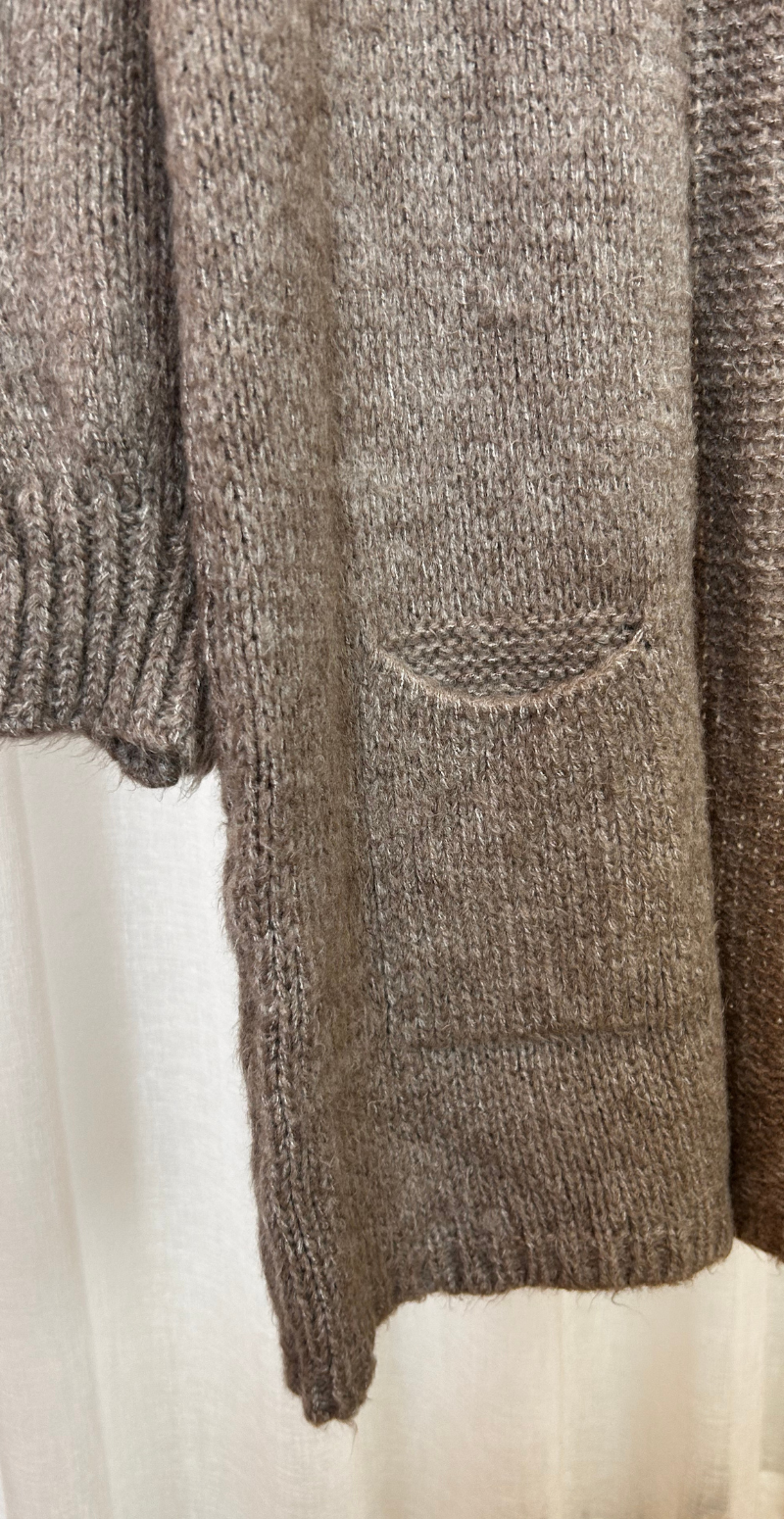 Malou uld cardigan med lommer mocca LikeLondon