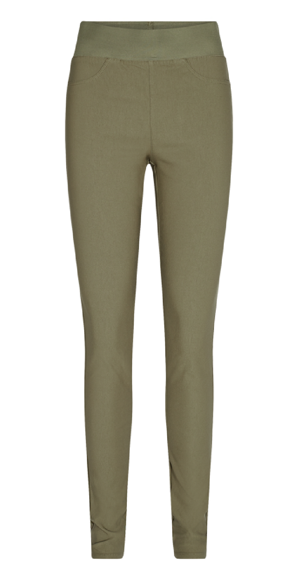 Shantal bukser med elastik i taljen grøn forfra