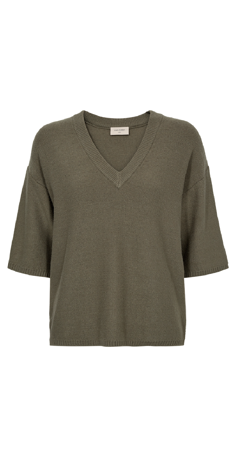 Alpi pullover med v-hals deep lichen green