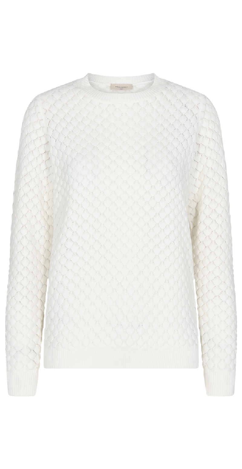 Strikket pullover offwhite forfra