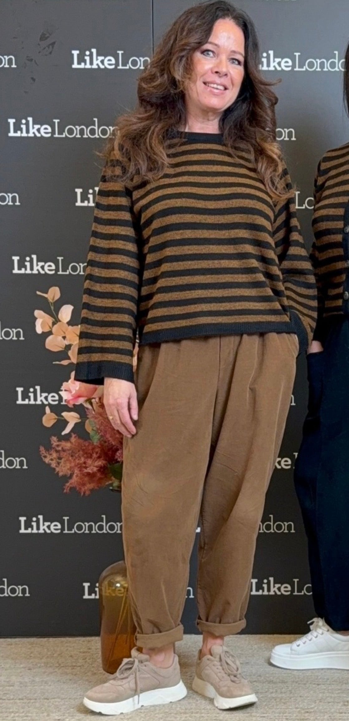 Orlean pullover med striber sort/brun Soyaconcept