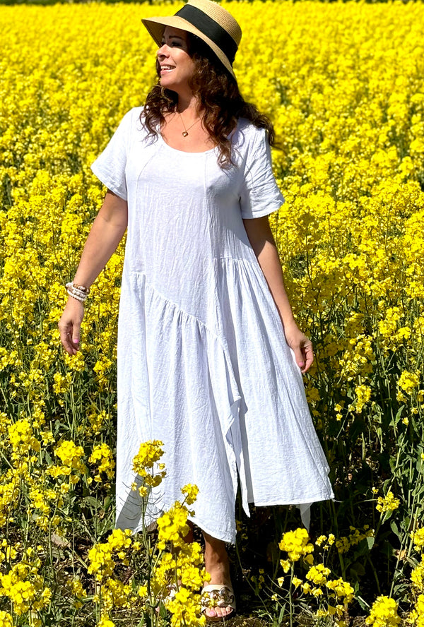 Bolette kjole med flere længder hvid Likelondon