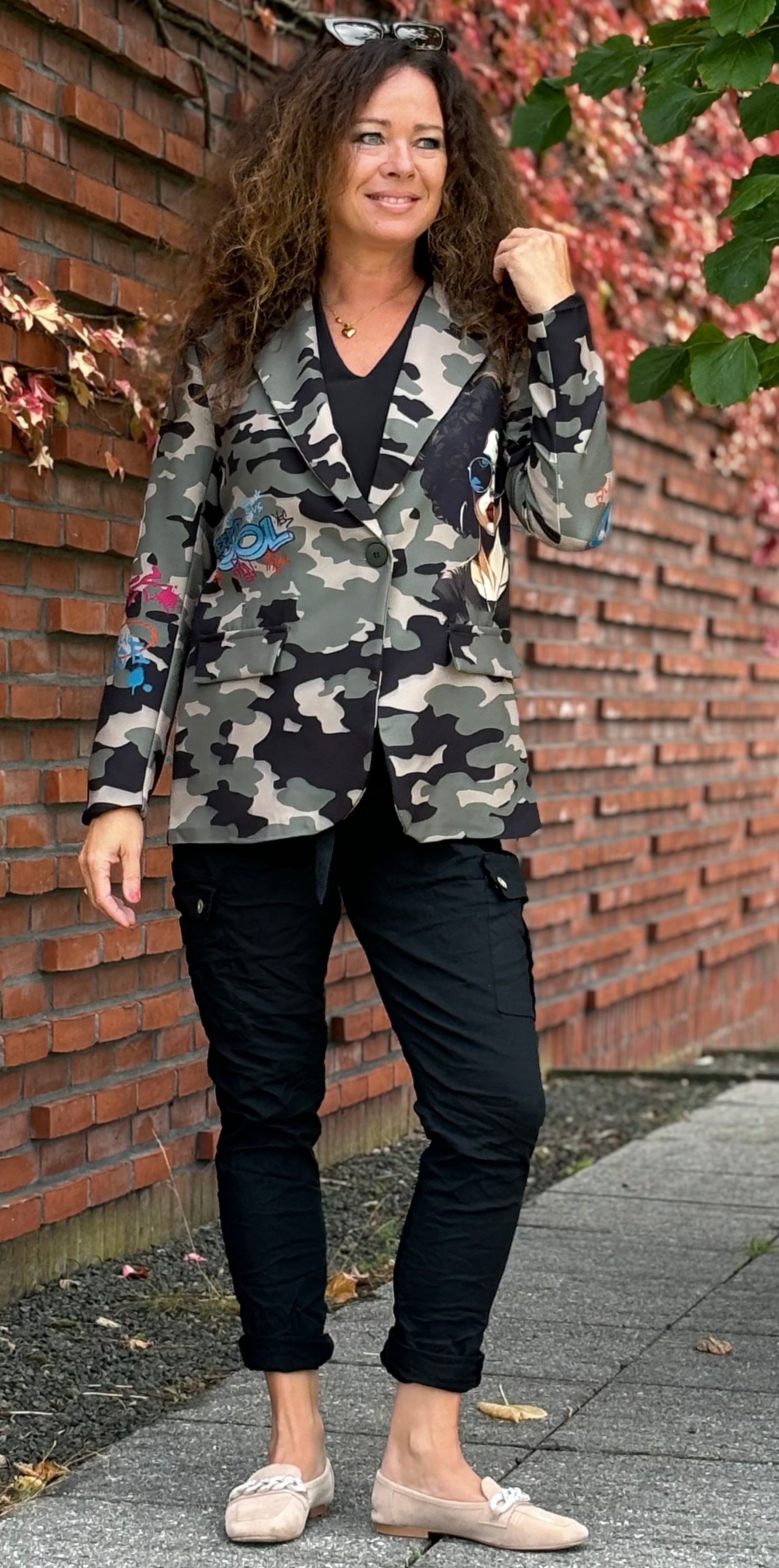 Blazer med camouflage army Likelondon