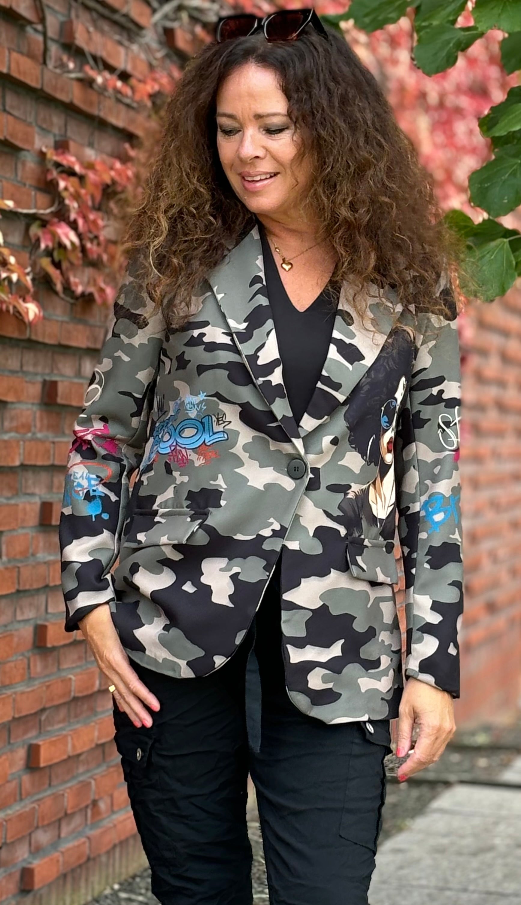 Blazer med camouflage army Likelondon