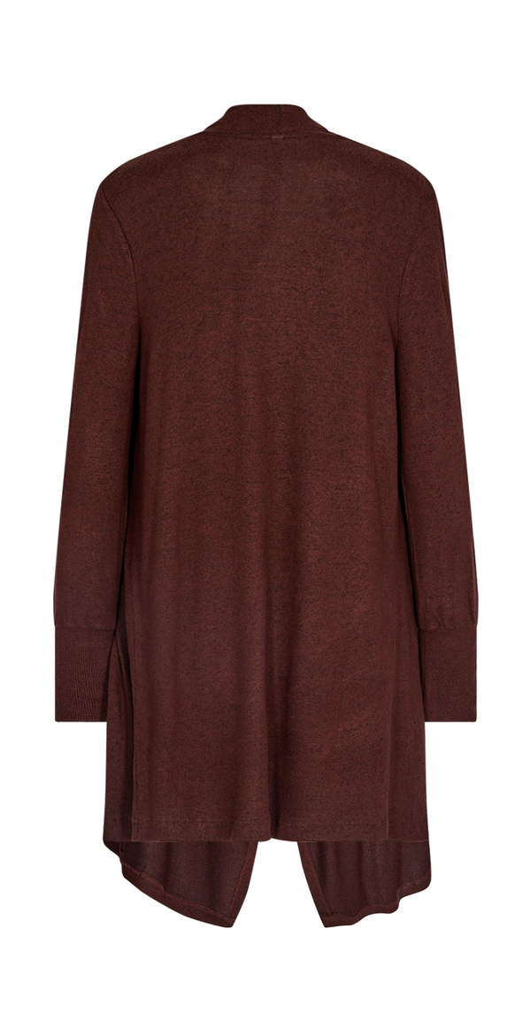 Cardigan med draperet front coffee