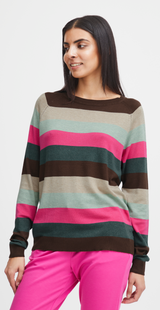 Klassisk strikbluse cilantro mix