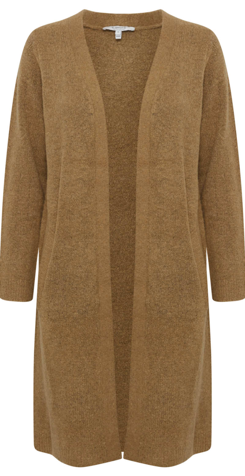 Lang strik cardigan tannin melange