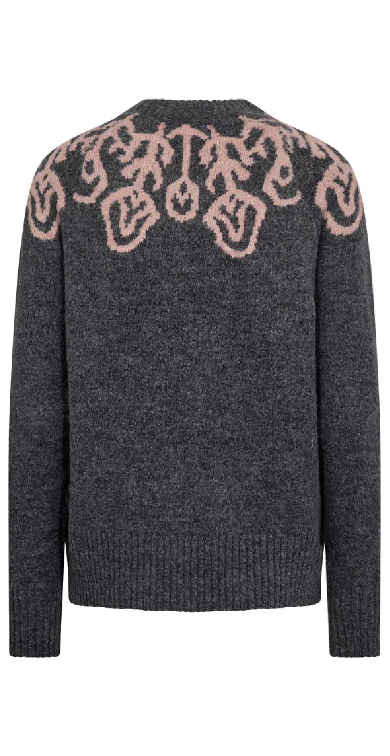 Merla pullover Dark Grey w. Pale mauve