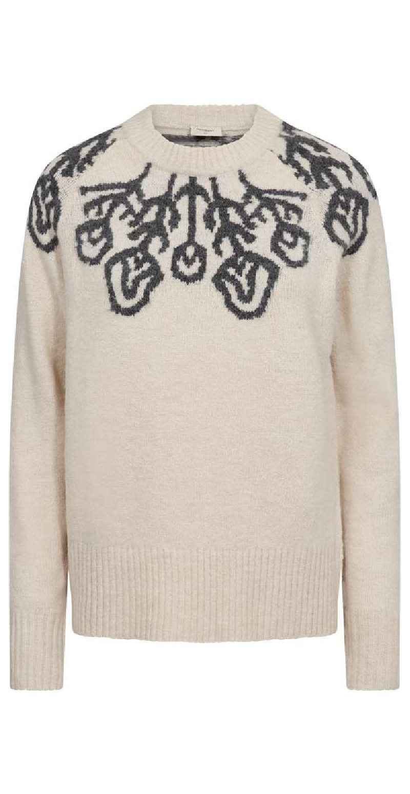 Merla pullover Moonbeam w. Dark Grey