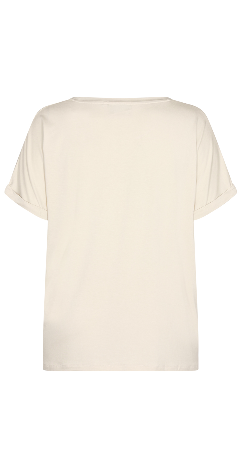 T-shirt med print cream