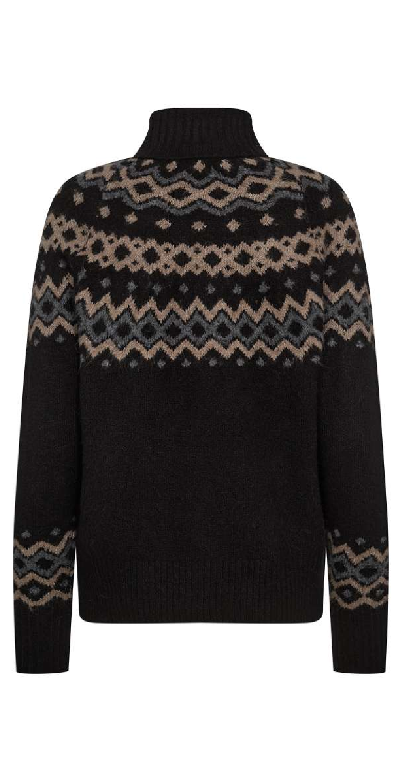 Merla pullover black w. desert taupe