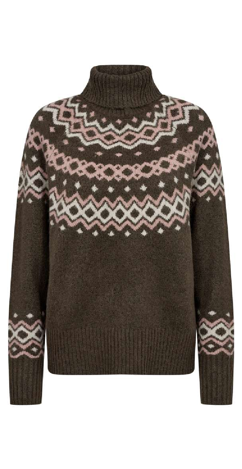 Merla pullover morel w. pale mauve