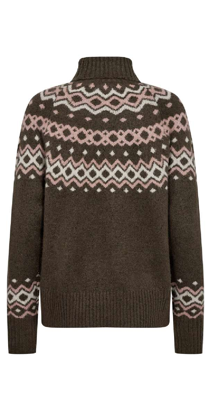 Merla pullover morel w. pale mauve