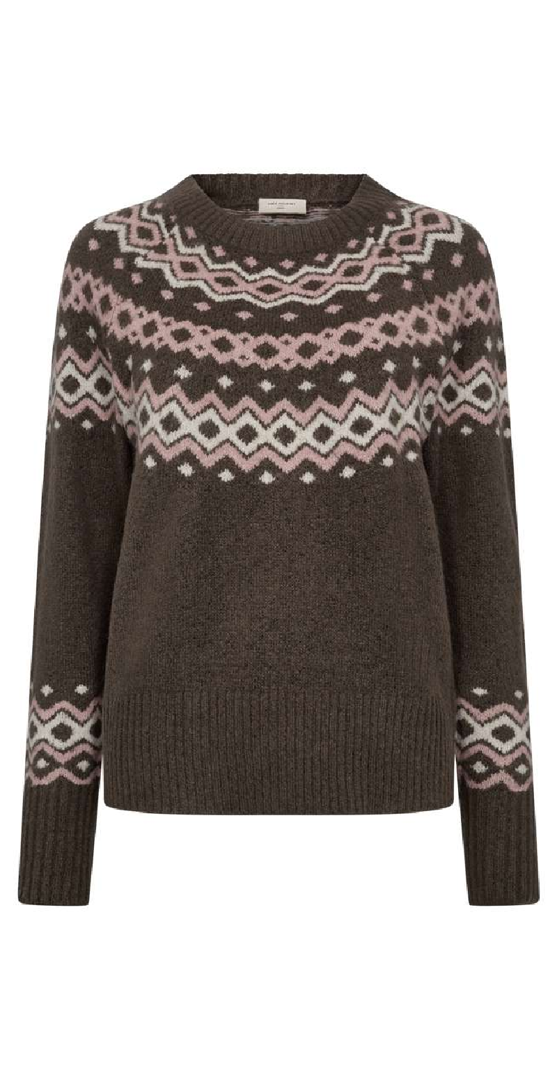 Merla pullover morel w. pale mauve