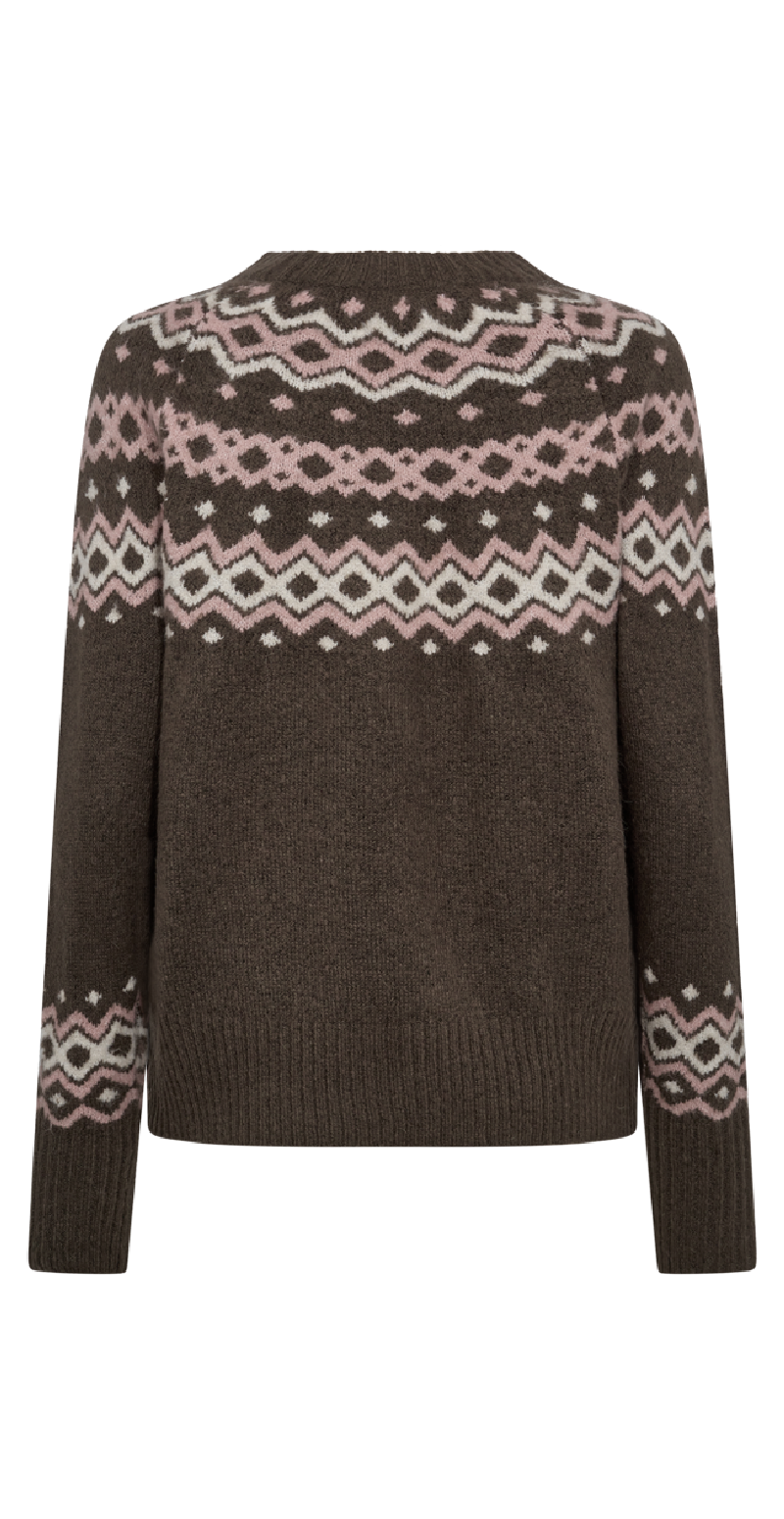 Merla pullover morel w. pale mauve